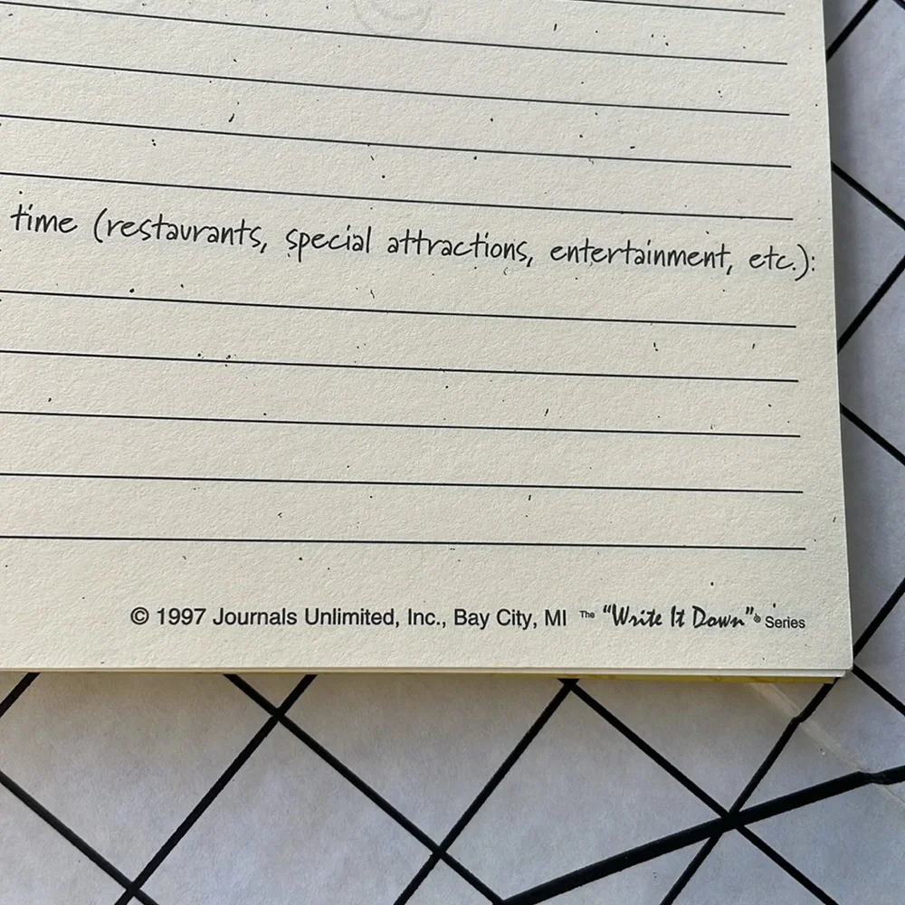 Camping, The Camper's Journal c1997 Journal's Unlimited
